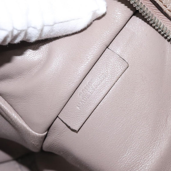 LOEWE Anagram Amazona 36 Hand Bag Leather Beige Silver Auth ep8171