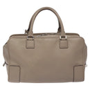 LOEWE Anagram Amazona 36 Hand Bag Leather Beige Silver Auth ep8171-2