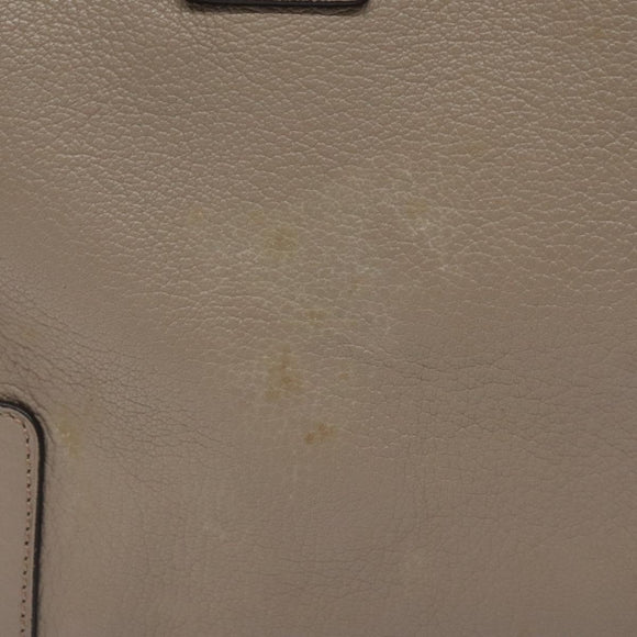 LOEWE Anagram Amazona 36 Hand Bag Leather Beige Silver Auth ep8171