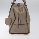 LOEWE Anagram Amazona 36 Hand Bag Leather Beige Silver Auth ep8171-4