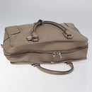 LOEWE Anagram Amazona 36 Hand Bag Leather Beige Silver Auth ep8171-7