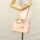 LOUIS VUITTON Vernis Alma BB Hand Bag 2way Pink Rose valerine M50415 Auth ep8196-24