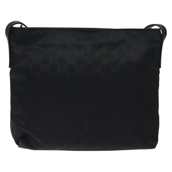 GUCCI GG Canvas Shoulder Bag Nylon Black 314529 Auth ep8197
