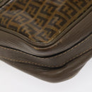 FENDI Zucchino Canvas Shoulder Bag Beige Auth ep8208-14