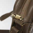FENDI Zucchino Canvas Shoulder Bag Beige Auth ep8208-10