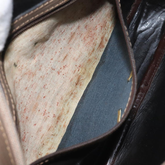 FENDI Zucchino Canvas Shoulder Bag Beige Auth ep8208