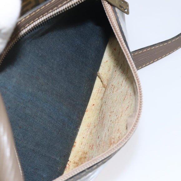 FENDI Zucchino Canvas Shoulder Bag Beige Auth ep8208