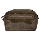 FENDI Zucchino Canvas Shoulder Bag Beige Auth ep8208-13