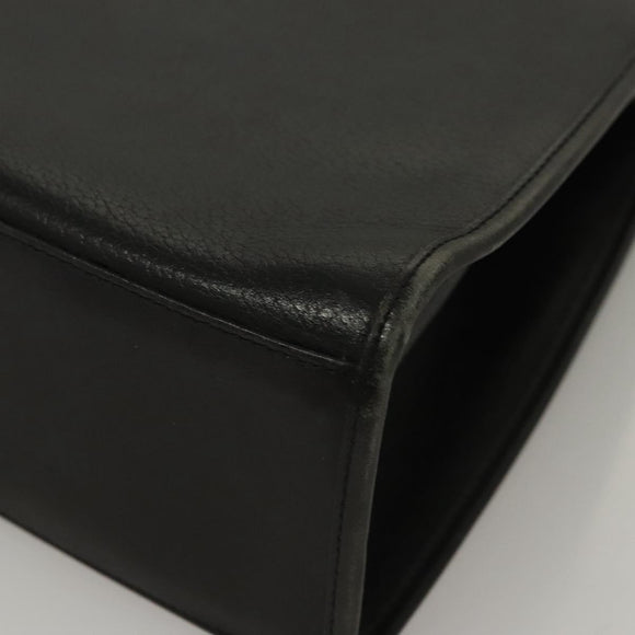 Burberrys Hand Bag Leather 2way Black Auth ep8214