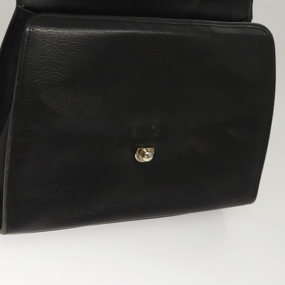 Burberrys Hand Bag Leather 2way Black Auth ep8214