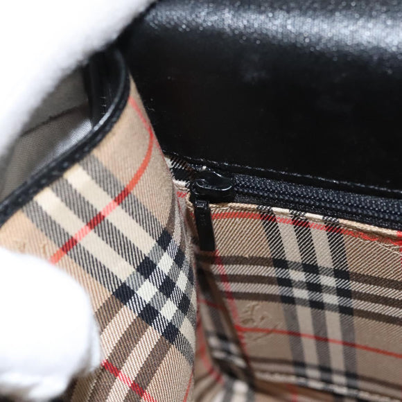 Burberrys Hand Bag Leather 2way Black Auth ep8214