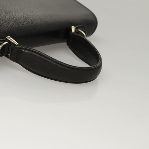 Burberrys Hand Bag Leather 2way Black Auth ep8214