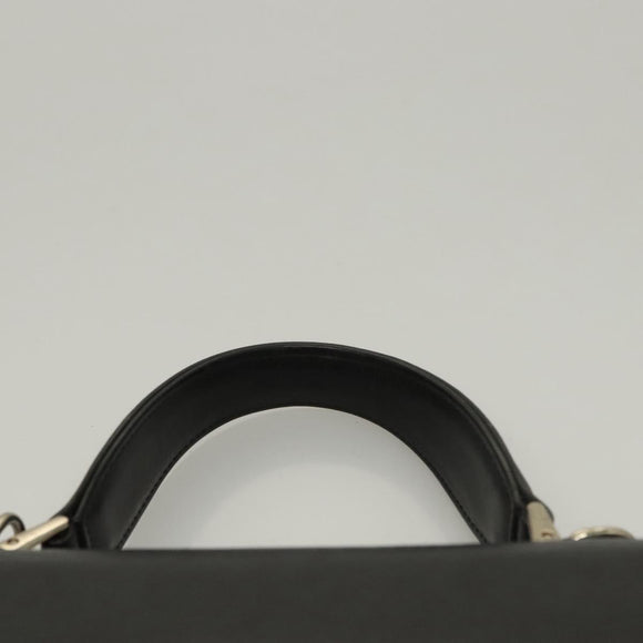 Burberrys Hand Bag Leather 2way Black Auth ep8214