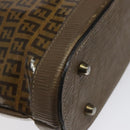 FENDI Zucchino Canvas Shoulder Bag Enamel Beige Gold Auth ep8215-11