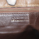 FENDI Zucchino Canvas Shoulder Bag Enamel Beige Gold Auth ep8215-15