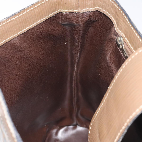 FENDI Zucchino Canvas Shoulder Bag Enamel Beige Gold Auth ep8215