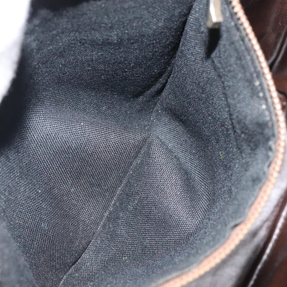 FENDI Zucchino Canvas Shoulder Bag Enamel Beige Gold Auth ep8215