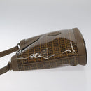 FENDI Zucchino Canvas Shoulder Bag Enamel Beige Gold Auth ep8215-5