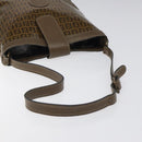 FENDI Zucchino Canvas Shoulder Bag Enamel Beige Gold Auth ep8215-7