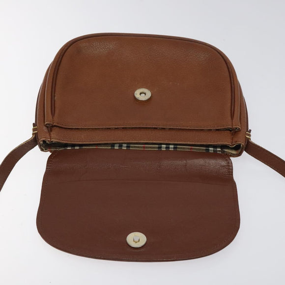 Burberrys Shoulder Bag Leather Brown Auth ep8223