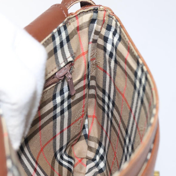 Burberrys Shoulder Bag Leather Brown Auth ep8223