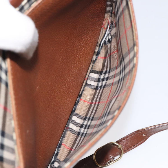 Burberrys Shoulder Bag Leather Brown Auth ep8223