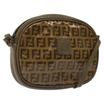 FENDI Zucchino Canvas Shoulder Bag Brown Auth ep8229