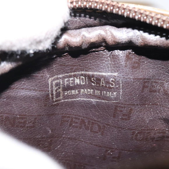 FENDI Zucchino Canvas Shoulder Bag Brown Auth ep8229