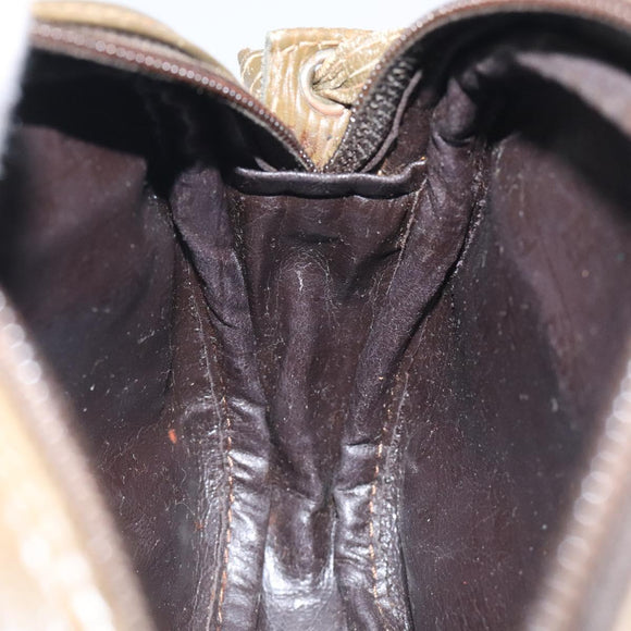 FENDI Zucchino Canvas Shoulder Bag Brown Auth ep8229