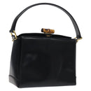 GUCCI Hand Bag Leather Black Gold 000 2048 0175 Auth ep8231-1