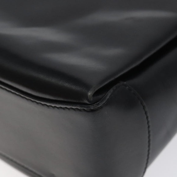 GUCCI Hand Bag Leather Black Gold 000 2048 0175 Auth ep8231