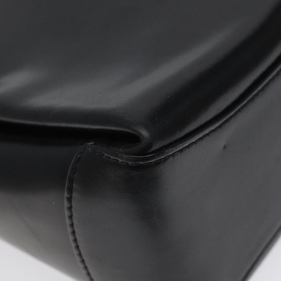 GUCCI Hand Bag Leather Black Gold 000 2048 0175 Auth ep8231