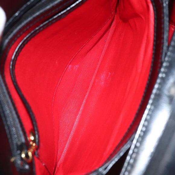 GUCCI Hand Bag Leather Black Gold 000 2048 0175 Auth ep8231