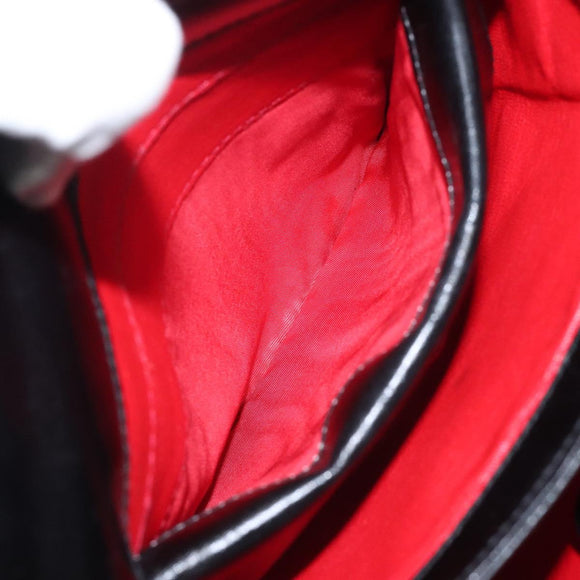 GUCCI Hand Bag Leather Black Gold 000 2048 0175 Auth ep8231