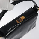 GUCCI Hand Bag Leather Black Gold 000 2048 0175 Auth ep8231-6