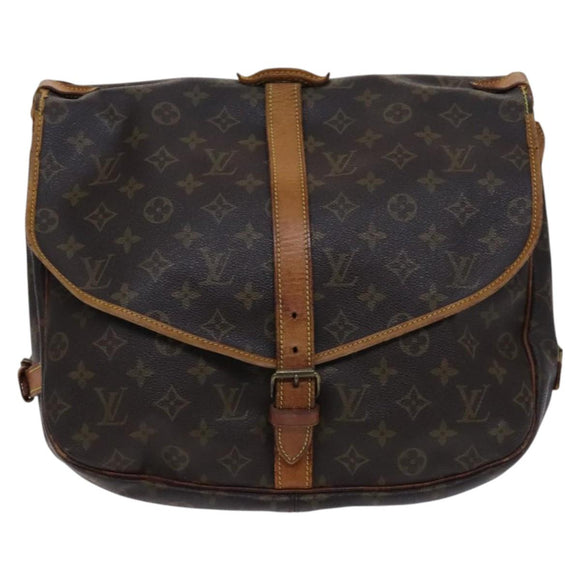 LOUIS VUITTON Monogram Saumur 35 Shoulder Bag M42254 LV Auth ep8253