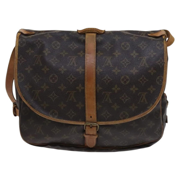LOUIS VUITTON Monogram Saumur 35 Shoulder Bag M42254 LV Auth ep8253