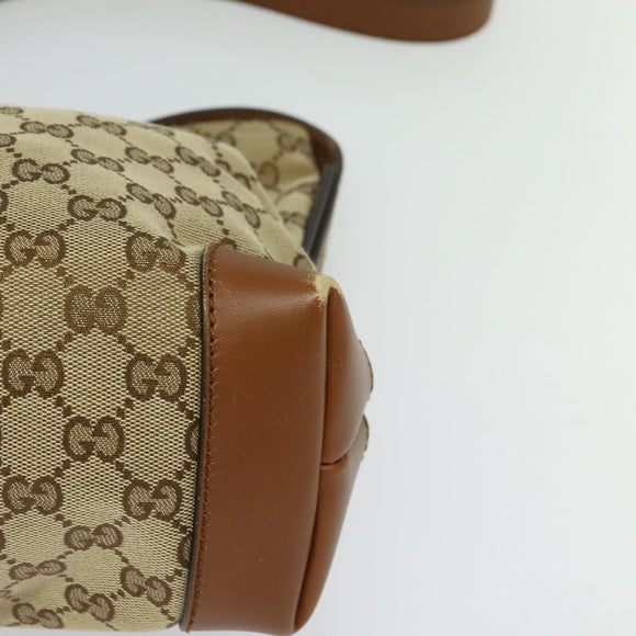 GUCCI GG Canvas Web Sherry Line Shoulder Bag Beige Red Green 337598 Auth ep8262