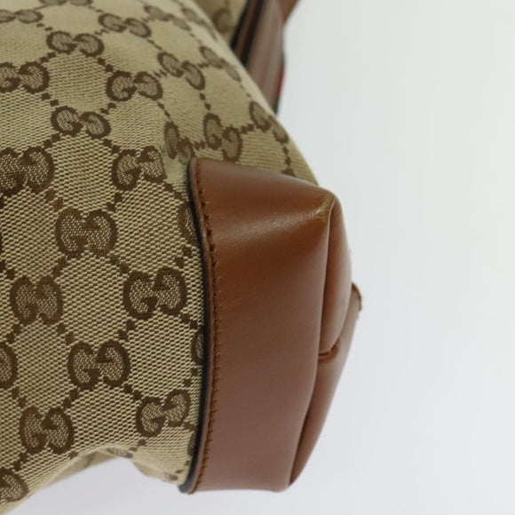 GUCCI GG Canvas Web Sherry Line Shoulder Bag Beige Red Green 337598 Auth ep8262