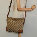 GUCCI GG Canvas Web Sherry Line Shoulder Bag Beige Red Green 337598 Auth ep8262-21