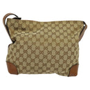 GUCCI GG Canvas Web Sherry Line Shoulder Bag Beige Red Green 337598 Auth ep8262-3