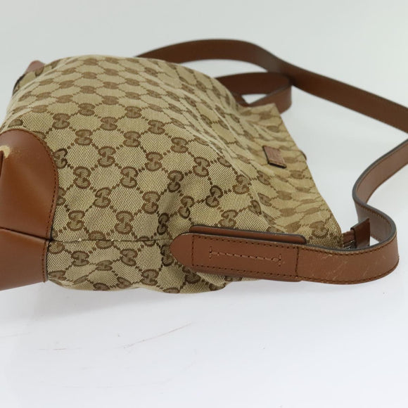 GUCCI GG Canvas Web Sherry Line Shoulder Bag Beige Red Green 337598 Auth ep8262