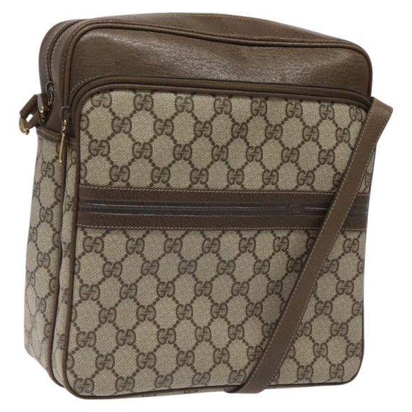 GUCCI GG Supreme Shoulder Bag PVC Beige Auth ep8266