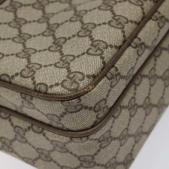 GUCCI GG Supreme Shoulder Bag PVC Beige Auth ep8266