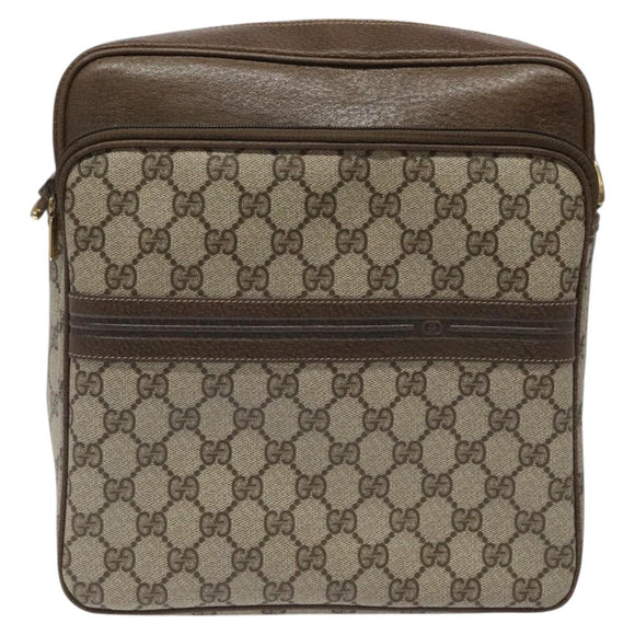 GUCCI GG Supreme Shoulder Bag PVC Beige Auth ep8266