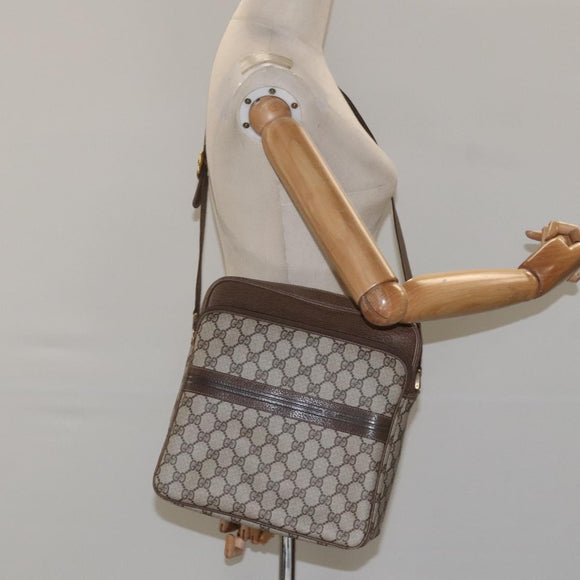 GUCCI GG Supreme Shoulder Bag PVC Beige Auth ep8266