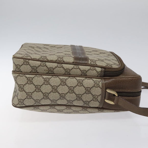 GUCCI GG Supreme Shoulder Bag PVC Beige Auth ep8266