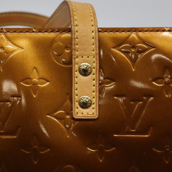 LOUIS VUITTON Monogram Vernis Reade MM Hand Bag Bronze M91143 LV Auth ep8272