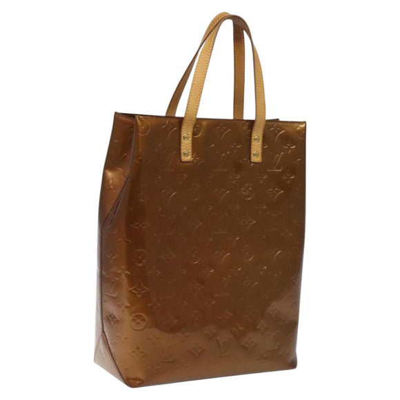 LOUIS VUITTON Monogram Vernis Reade MM Hand Bag Bronze M91143 LV Auth ep8272