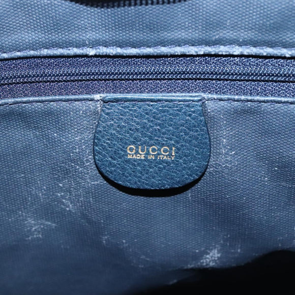 GUCCI Tote Bag Canvas Navy Gold 001 865 1525 Auth ep8277